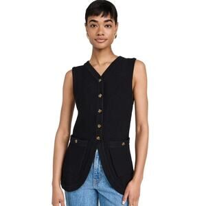 POSSE Harper Honeycomb Black Knit Vest Size S
